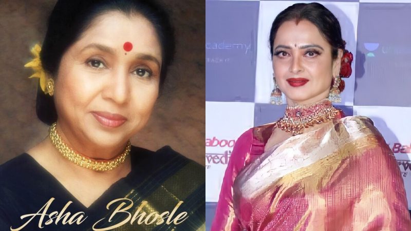 Asha Bhosle Struggles To Sing At 91, Rekha Cheers Her On